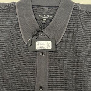 Rag & Bone Charcoal Textured Polo
